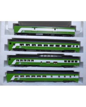 RIVAROSSI "véro" 6948 set A, coffret 4 voitures smooth side Burlington Northern  Neuf BO