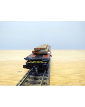 ROCO 47985,  wagon porteur multifonctions  type Sgjs 718  chargé de lingots d'acier DB AG  Neuf  BO