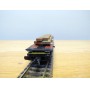 ROCO 47985,  wagon porteur multifonctions  type Sgjs 718  chargé de lingots d'acier DB AG  Neuf  BO