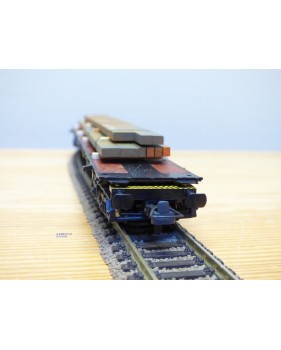 ROCO 47985,  wagon porteur multifonctions  type Sgjs 718  chargé de lingots d'acier DB AG  Neuf  BO