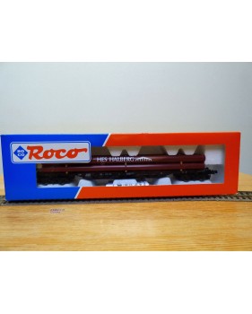 ROCO 47218,  wagon plat à ranchers type Sgjs 716  chargé de tubes HES HALBERG  DB  Neuf  BO