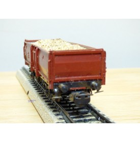 Märklin ancien  4603, 7 wagon tombereau chargé bois DB BO