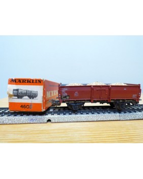 Märklin ancien  4603, 7 wagon tombereau chargé bois DB BO