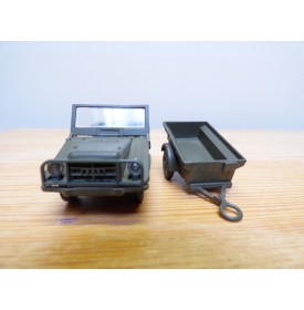 Solido 213,  Jeep Mercedes (Peugeot ) et remorque   Neuf   BO  