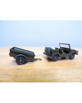 Solido 213,  Jeep Mercedes (Peugeot ) et remorque   Neuf   BO  