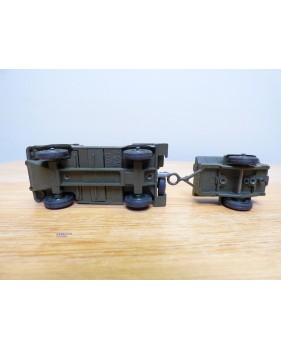 Solido 213,  Jeep Mercedes ( Peugeot DKW AUTO UNION  Munga ) et remorque   Neuf   BO  