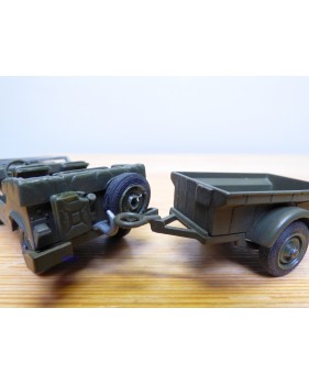 Solido 213,  Jeep Mercedes ( Peugeot DKW AUTO UNION  Munga ) et remorque   Neuf   BO  