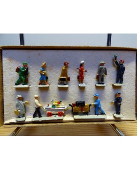 Märklin métal 404 Ga / 0201, coffret de 10 personnages voyageurs et personnel de quai Neuf BO