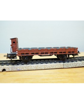 Märklin ancien 323  . 3,   wagon plat à ranchers à guérite   DB  BO