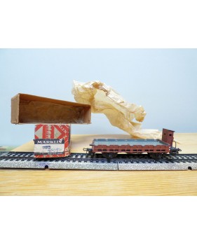 Märklin ancien 323  . 3,   wagon plat à ranchers à guérite   DB  BO