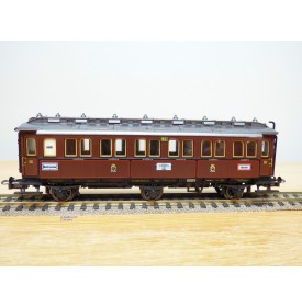 TRIX  52 3736,  voiture ancienne à 3 essieux  mixte de 3  Kl . K.B.Stb. Neuf   BO