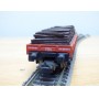 ELECTROTREN  1105, wagon plat  chargé de traverses RENFE BO