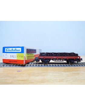 ELECTROTREN  1105, wagon plat  chargé de traverses RENFE BO