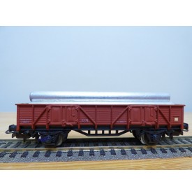 ELECTROTREN  1101, wagon tombereau   chargé de tubes  RENFE BO