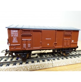 POCHER 315 / 3, rare wagon couvert type F  avec feu de fin de convoi  FS BO