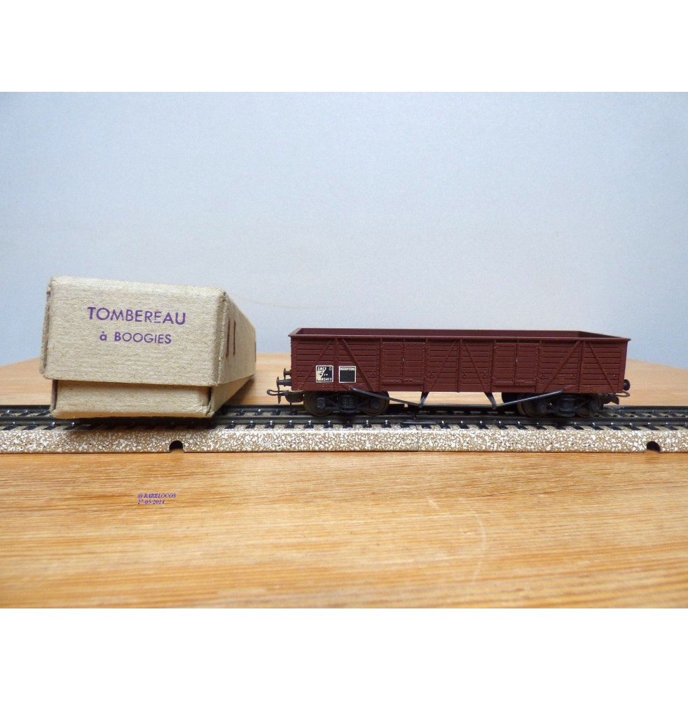 Wagon Tombereau SNCF HO SMCF – Métal Marron, époque 3, En Boîte, Très Bon état