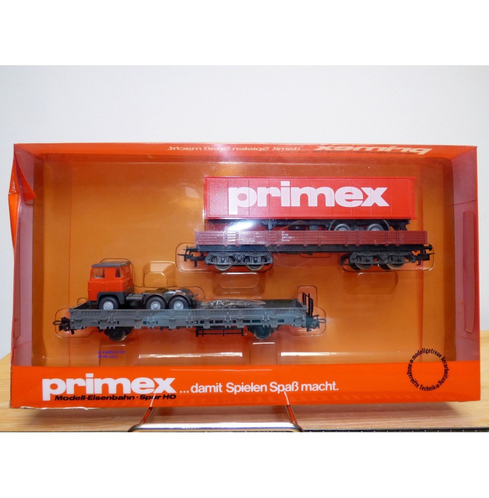 PRIMEX ( Märklin )  4594, coffret 2 wagons plats et camion semi remorque Primex  Neuf  BO 