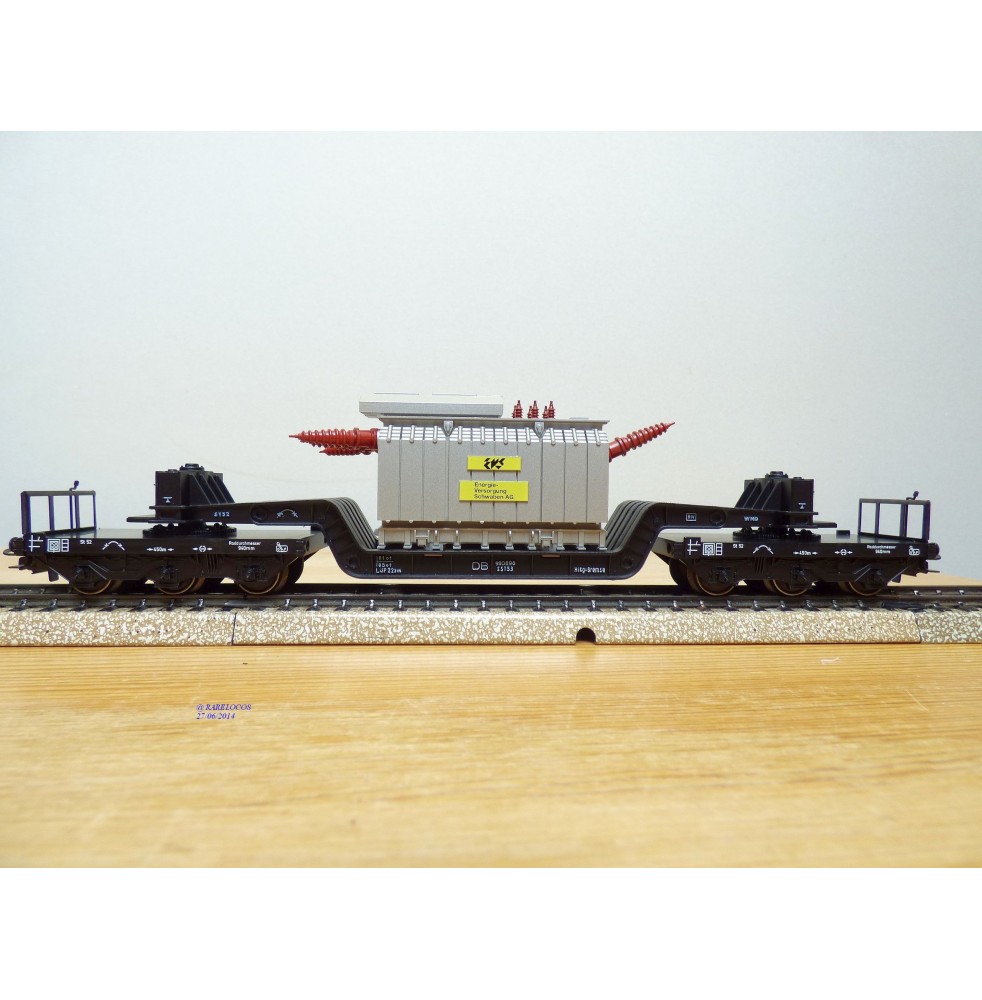 Märklin métal 4617 Wagon surbaissé EVS DB BO