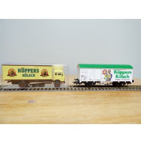 LILIPUT 229 18, wagon type Gs et camion Mercedes KÜPPERS KÖLSCH DB BO