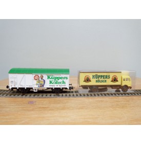 LILIPUT 229 18, wagon type Gs et camion Mercedes KÜPPERS KÖLSCH DB BO
