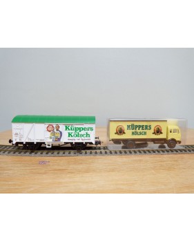 LILIPUT 229 18, wagon type Gs et camion Mercedes KÜPPERS KÖLSCH DB BO