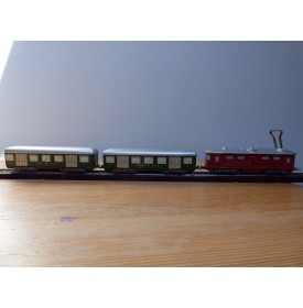 WESA Liliput , coffret SBB : motrice 110, 2 voitures en bois, rails bois et bakélite  SBB   BO