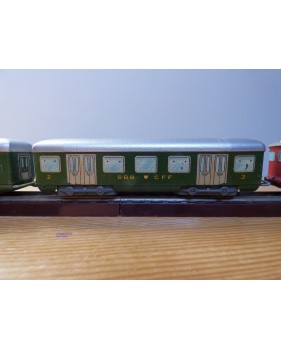 WESA Liliput , coffret SBB : motrice 110, 2 voitures en bois, rails bois et bakélite  SBB   BO