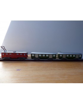 WESA Liliput , coffret SBB : motrice 110, 2 voitures en bois, rails bois et bakélite  SBB   BO