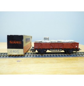 ELECTROTREN  1106, wagon tombereau   chargé de ballots  de tissu  RENFE BO