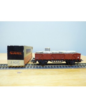 ELECTROTREN  1106, wagon tombereau   chargé de ballots  de tissu  RENFE BO