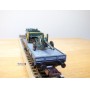 ELECTROTREN  1010, wagon plat chargé d' un MERCEDES UNIMOG et d'un canon    RENFE  BO