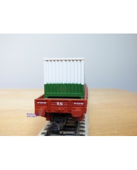 ELECTROTREN  1021, wagon plat  et conteneur 20' Transportes Pou- Prat   RENFE   Neuf  BO