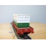 ELECTROTREN  1021, wagon plat  et conteneur 20' Transportes Pou- Prat   RENFE   Neuf  BO