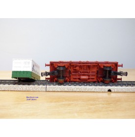 ELECTROTREN  1021, wagon plat  et conteneur 20' Transportes Pou- Prat   RENFE   Neuf  BO
