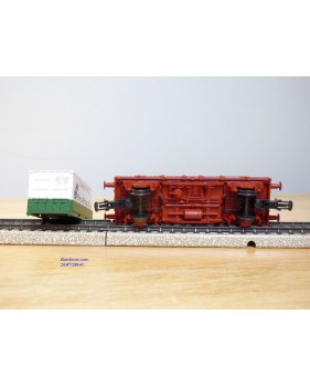 ELECTROTREN  1021, wagon plat  et conteneur 20' Transportes Pou- Prat   RENFE   Neuf  BO