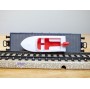 ELECTROTREN  1017, wagon plat chargé d' un canot hors bord sur remorque    RENFE  BO