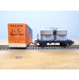 POCHER 311 / 2 , wagon silo spécial pour transport de ciment SBB  BO
