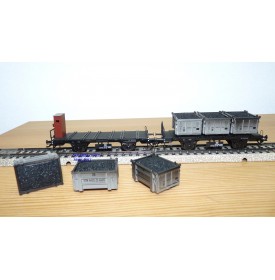 Märklin   48946    wagons plats conteneurs charbon DB BO