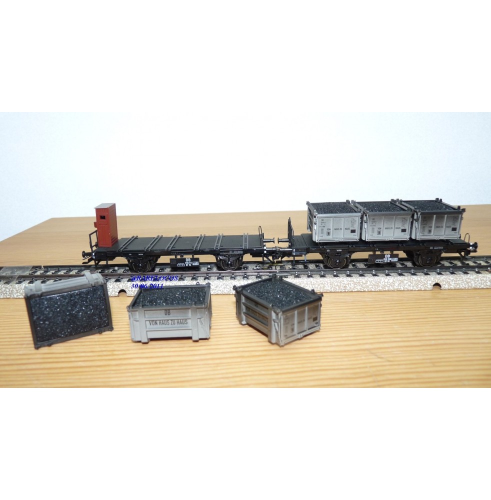 Märklin 48944 wagons plats type Bt 10 conteneurs à bière Königsbacher DB BO