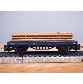 ELECTROTREN  1000/8, wagon plat chargé de planches  RENFE BO