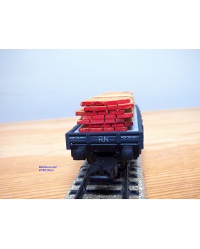 ELECTROTREN  1000/8, wagon plat chargé de planches  RENFE BO