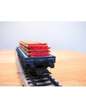 ELECTROTREN  1000/8, wagon plat chargé de planches  RENFE BO