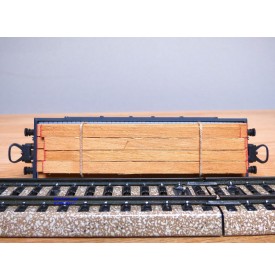 ELECTROTREN  1000/8, wagon plat chargé de planches  RENFE BO