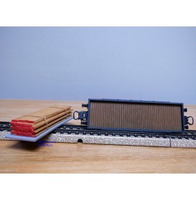 ELECTROTREN  1000/8, wagon plat chargé de planches  RENFE BO
