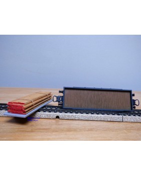 ELECTROTREN  1000/8, wagon plat chargé de planches  RENFE BO