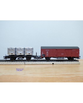Märklin 48812, coffret  2 wagons et 2 camions Spangenberg-Werke  DR  neuf  BO BO  