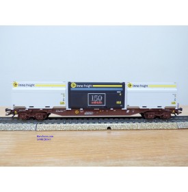 Märklin 47080, wagon plat porte conteneurs   type Sgnss  et conteneurs innofreight    ÖBB  neuf   BO
