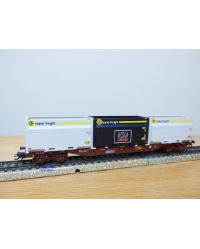 Märklin 47080, wagon plat porte conteneurs   type Sgnss  et conteneurs innofreight    ÖBB  neuf   BO