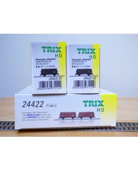 TRIX 24422, coffret 2 wagons tombereau à rehauusse transport de coke Max Hütte  DB   Neuf   BO