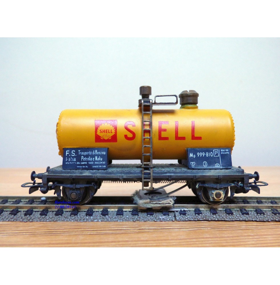 RIVAROSSI  2051, wagon citerne  nettoyeur de voie  SHELL  FS   BO